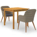 Set mobilier de grădină, 3 piese, maro - WALTI WALTI