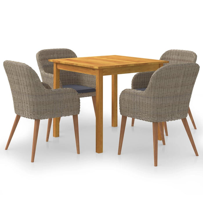 Set mobilier de grădină, 5 piese, maro WALTI