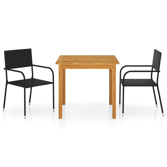 Set mobilier de grădină, 3 piese, negru WALTI