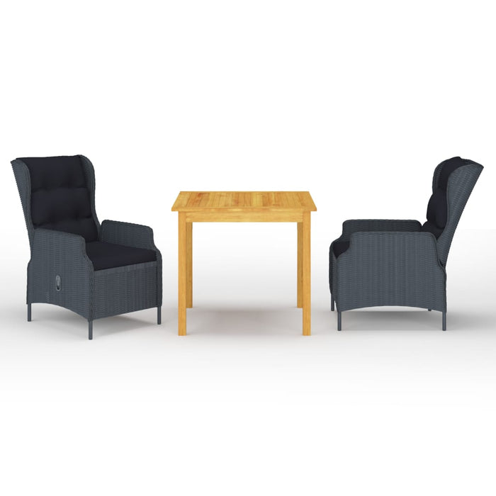 Set mobilier pentru grădină, 3 piese, gri închis - WALTI WALTI