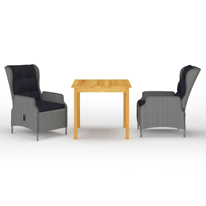 Set mobilier pentru grădină, 3 piese, gri deschis - WALTI WALTI