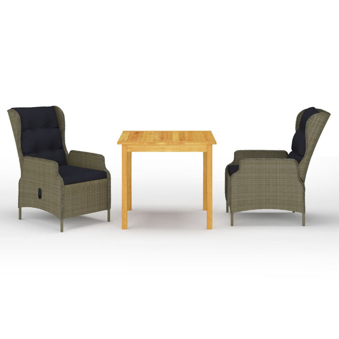 Set mobilier de grădină, 3 piese, maro WALTI