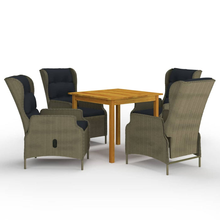 Set mobilier de grădină, 5 piese, maro WALTI