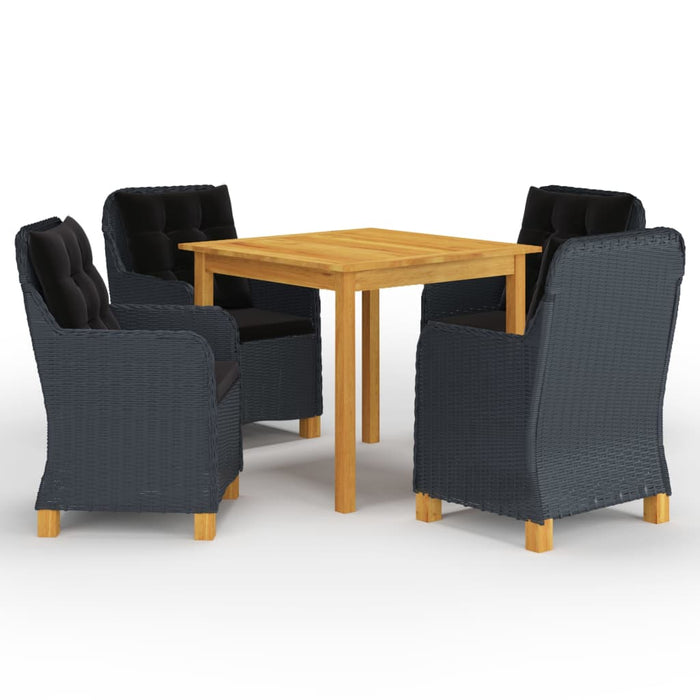 Set mobilier de grădină, 5 piese, gri închis WALTI