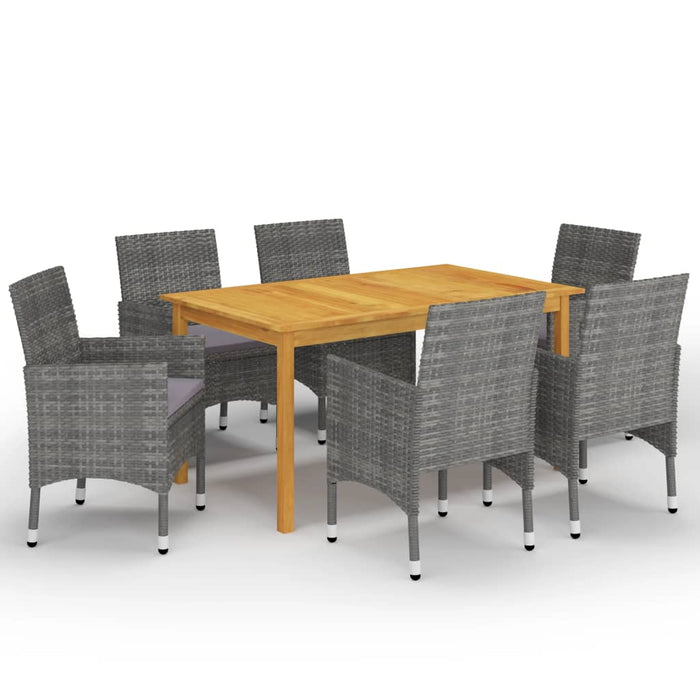 Set mobilier de grădină, 7 piese, gri WALTI