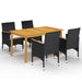 Set mobilier de grădină, 5 piese, negru - WALTI WALTI