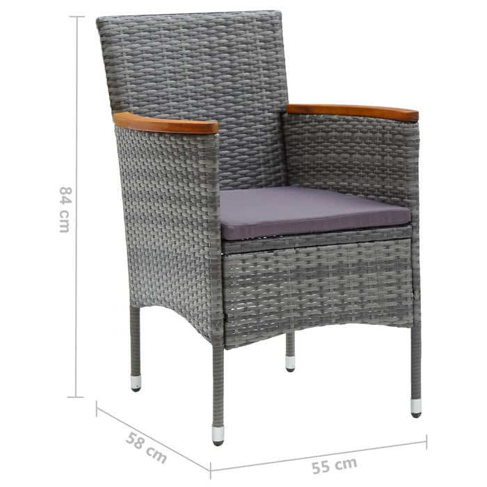 Set mobilier de grădină, 5 piese, gri WALTI