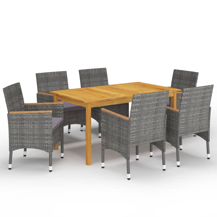 Set mobilier de grădină, 7 piese, gri WALTI