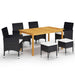 Set mobilier de grădină, 7 piese, negru - WALTI WALTI