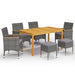 Set mobilier de grădină, 7 piese, gri - WALTI WALTI