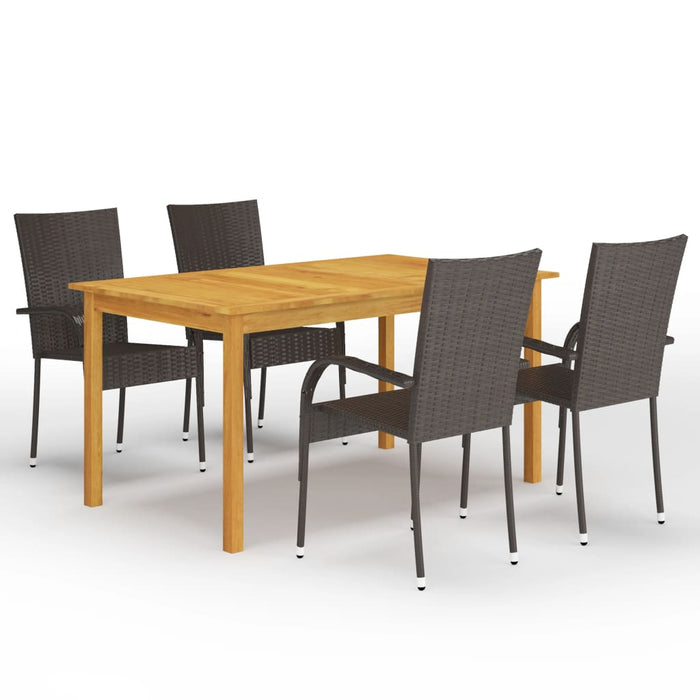 Set mobilier de grădină, 5 piese, maro WALTI