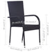 Set mobilier de grădină, 5 piese, negru - WALTI WALTI