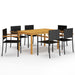 Set mobilier de grădină, 7 piese, negru - WALTI WALTI