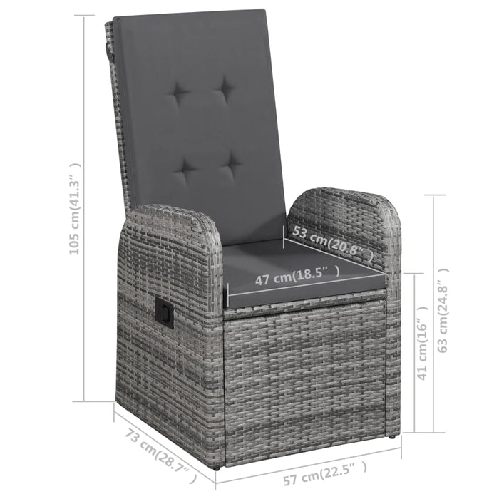 Set de masă pentru grădină, 5 piese, gri WALTI