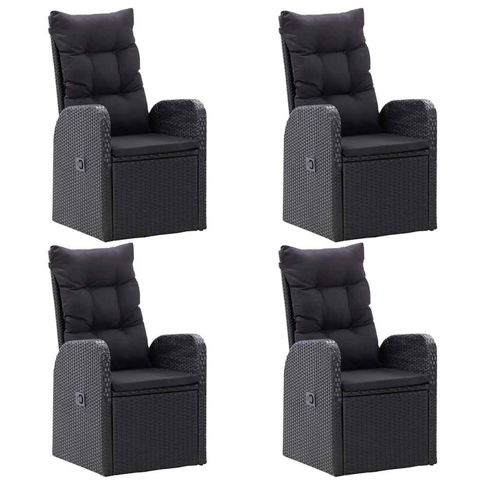 Set de masă pentru grădină, 5 piese, negru WALTI