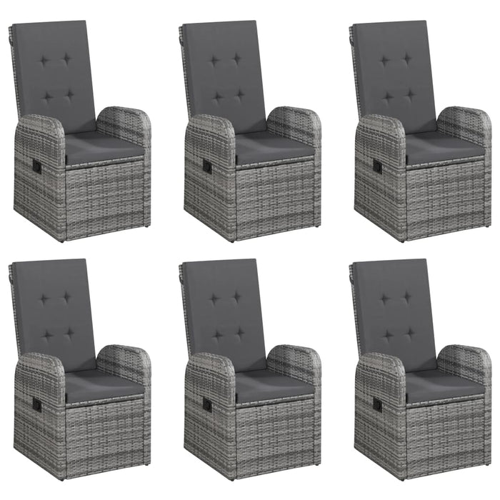 Set de masă pentru grădină, 7 piese, gri WALTI
