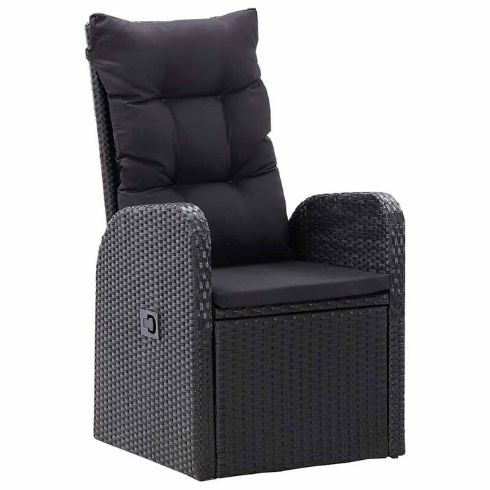 Set de masă pentru grădină, 7 piese, negru WALTI