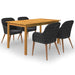 Set mobilier de grădină, 5 piese, negru - WALTI WALTI