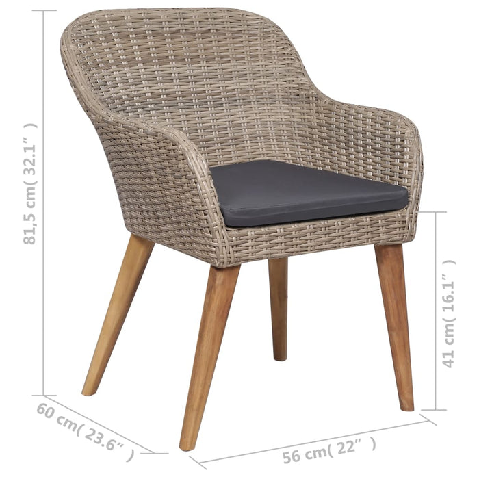 Set mobilier de grădină, 5 piese, maro WALTI