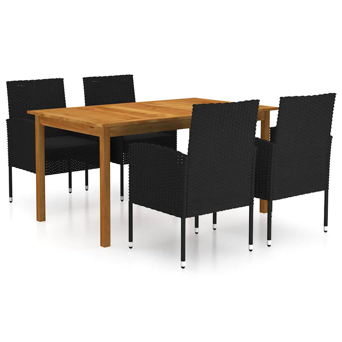 Set mobilier de grădină, 5 piese, negru WALTI