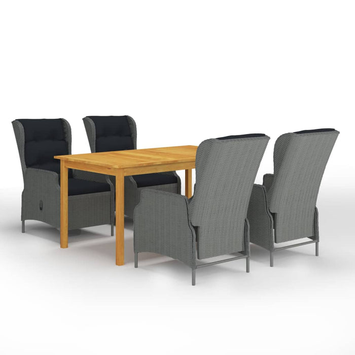 Set de masă pentru grădină, 5 piese, gri deschis - WALTI WALTI