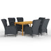 Set mobilier de grădină, 7 piese, gri închis - WALTI WALTI