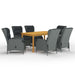 Set mobilier de grădină, 7 piese, gri deschis - WALTI WALTI