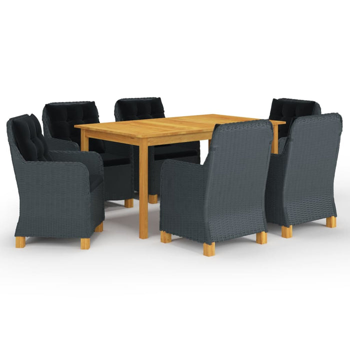 Set mobilier de grădină, 7 piese, gri închis - WALTI WALTI