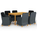 Set mobilier de grădină, 7 piese, gri închis - WALTI WALTI