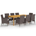Set mobilier de grădină, 9 piese, maro - WALTI WALTI