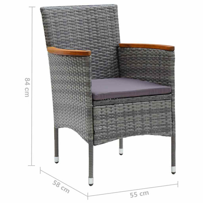 Set mobilier de grădină, 7 piese, gri WALTI