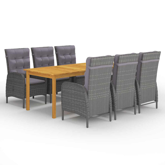 Set mobilier pentru grădină, 7 piese, gri WALTI