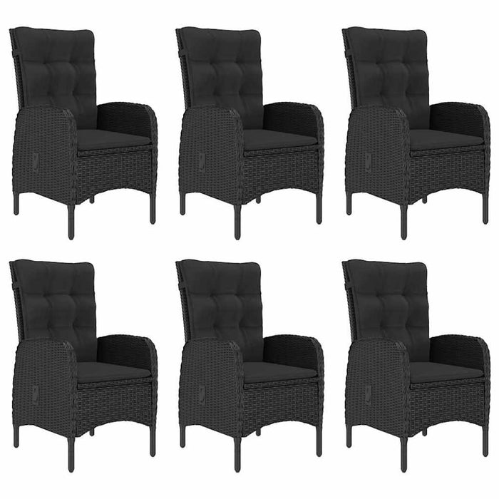 Set de masă pentru grădină, 7 piese, negru WALTI