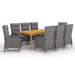 Set mobilier de grădină, 9 piese, gri - WALTI WALTI