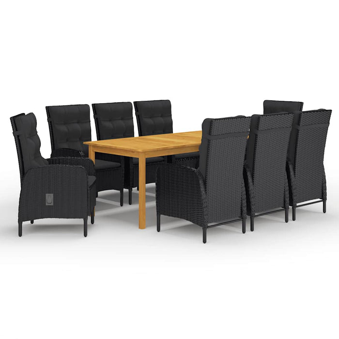 Set mobilier de grădină, 9 piese, negru WALTI