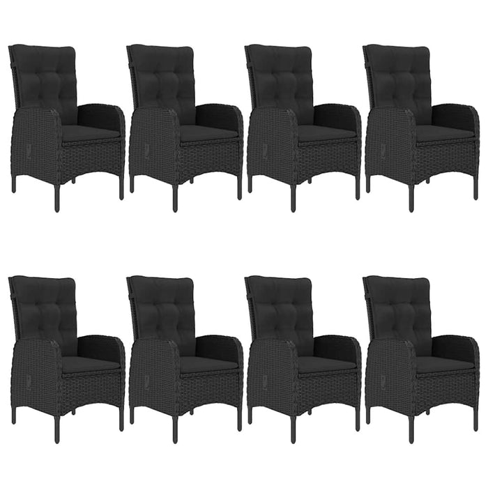 Set mobilier de grădină, 9 piese, negru WALTI