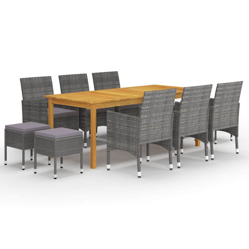 Set mobilier de grădină, 11 piese, gri - WALTI WALTI