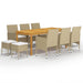 Set mobilier de grădină, 11 piese, bej - WALTI WALTI