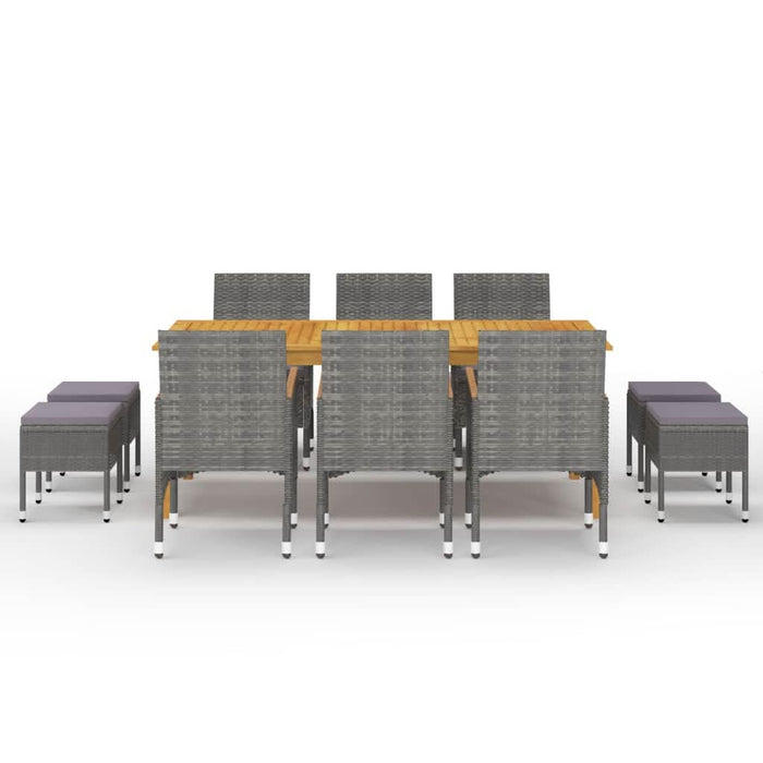 Set mobilier de grădină, 11 piese, gri - WALTI WALTI