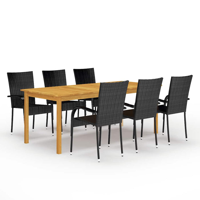 Set mobilier de grădină, 7 piese, negru - WALTI WALTI