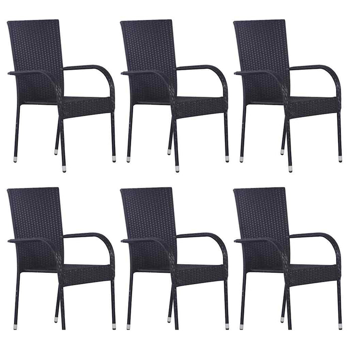Set mobilier de grădină, 7 piese, negru - WALTI WALTI