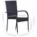 Set mobilier de grădină, 7 piese, negru - WALTI WALTI