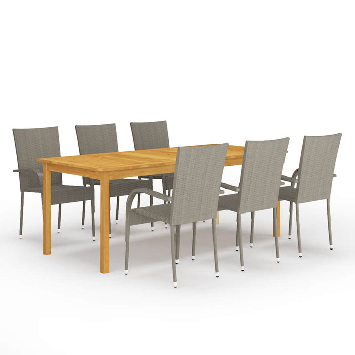 Set mobilier pentru grădină, 7 piese, gri WALTI