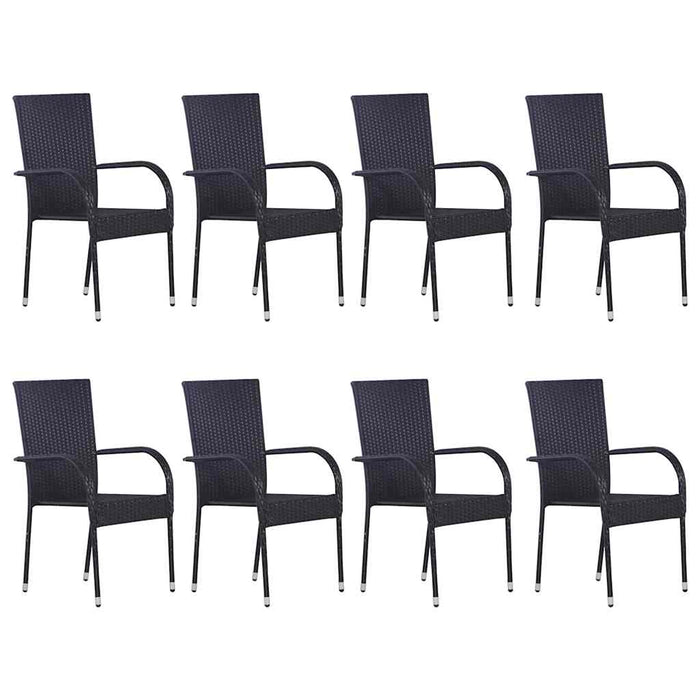 Set mobilier de grădină, 9 piese, negru WALTI