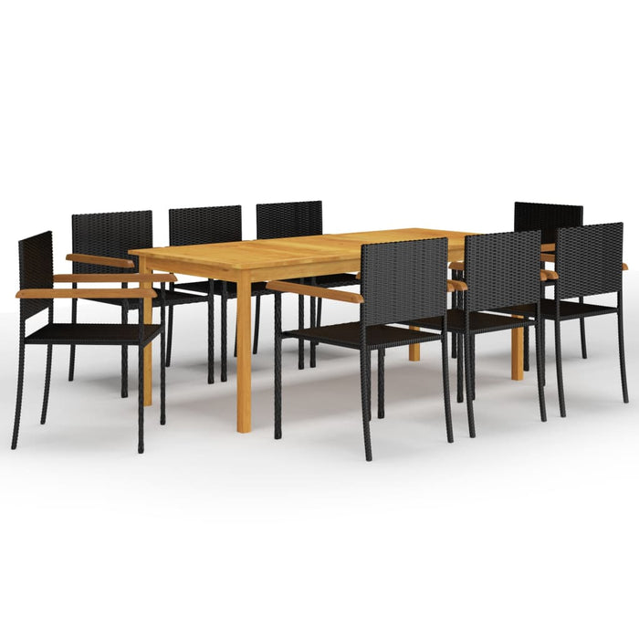 Set mobilier de grădină, 9 piese, negru - WALTI WALTI