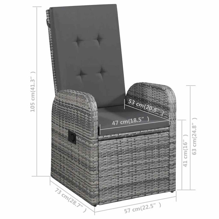 Set mobilier de grădină, 9 piese, gri - WALTI WALTI