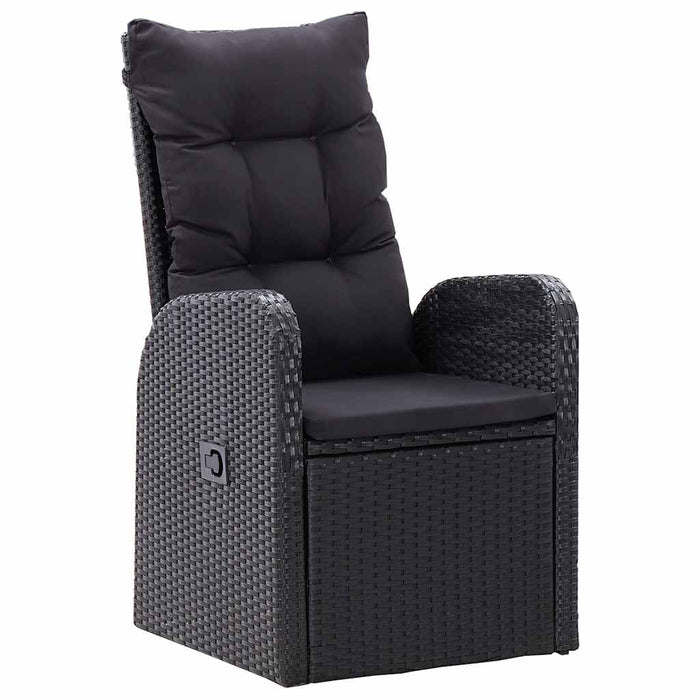 Set mobilier de grădină, 9 piese, negru WALTI