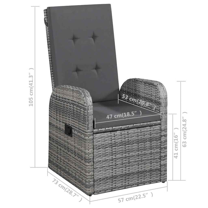 Set mobilier pentru grădină, 7 piese, gri WALTI