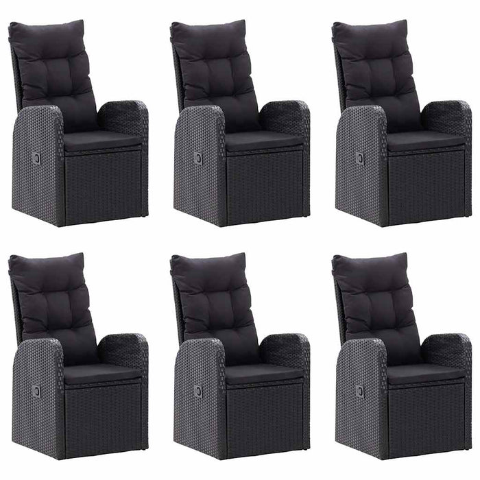 Set mobilier pentru grădină, 7 piese, negru WALTI