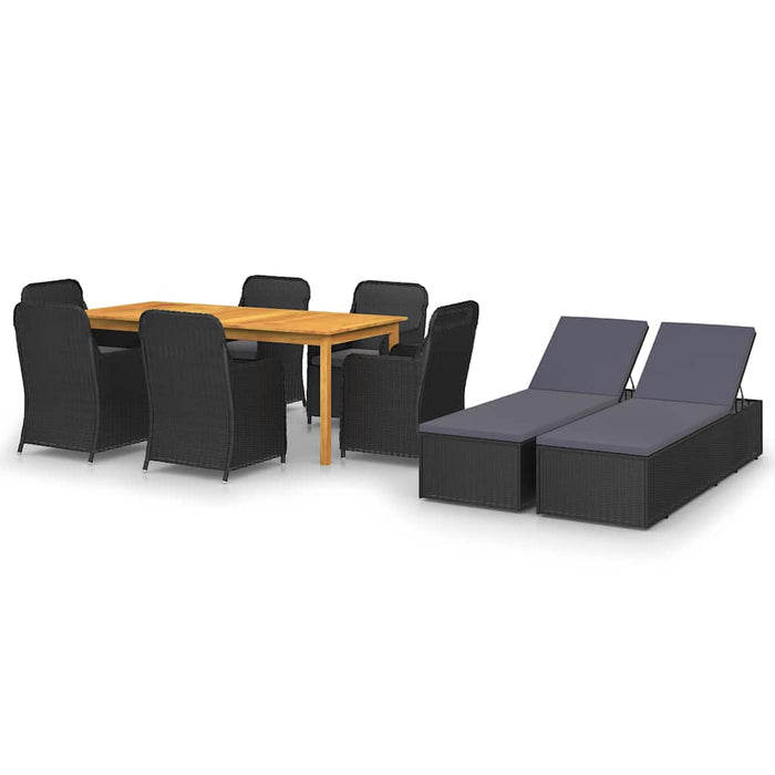 Set mobilier pentru grădină, 9 piese, negru WALTI